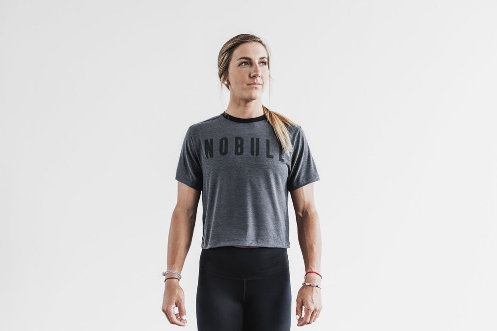 T-Shirts NOBULL Femme Grise - NOBULL Boxy,France (9853-EVSPO)